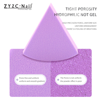 ZYZC – éponge triangulaire violette pour ongles, ensemble de 10 pièces, houppette à poudre, haute élasticité, flexible, usage professionnel pour la manucure