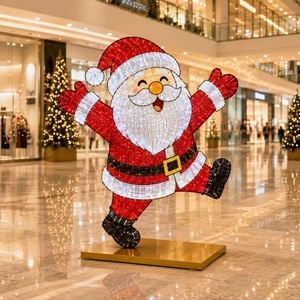 Lumière géante 2D 3D de Noël motif Père Noël, avec cadre métallique LED, pour promenade urbaine, certifiée UL, IP65 - Product Image 3