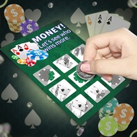 Carte à gratter personnalisable style poker, en carton, impression UV, vernis brillant, forme sur mesure pour promotions et loteries