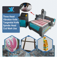 Cortadora Multifunción JX AUTO CNC de Tres Cabezales en Uno con Husillo de Vibración, Cuchilla Tangencial y CCD