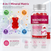 Gummies de citrate de magnésium 400 mg – Complément anti-stress pour la relaxation musculaire et la force osseuse