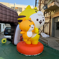 Arche gonflable géante de 3,5 m en forme de tigre de dessin animé pour la décoration de bars Izakaya et cafés