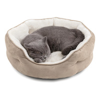 Lit pour chat et petit chien au design mignon et rond, lavable en machine, en polyester, pour toutes les saisons, utilisation en intérieur, matelas pour animaux de compagnie
