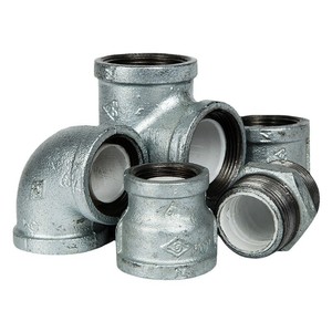 Tee giảm TEE chủ đề chéo phụ kiện kẽm mạ dễ uốn gang Phụ kiện ống núm vú độ khuỷu tay kết nối mặt bích - Product Image 5