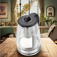 Bouilloire électrique en verre de 2 L avec télécommande, design sans fil, arrêt automatique et maintien au chaud - Petite taille, idéale pour les camping-cars et l'extérieur