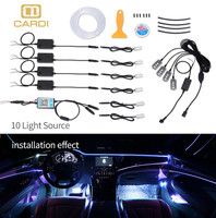 "CARDI" App Control RGB 64 Couleurs Accessoires de décoration intérieure de voiture 360 Lumière ambiante pour voiture