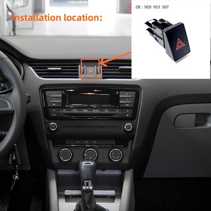 Interruttore Luci di Emergenza <span class=keywords><strong>Skoda</strong></span> <span class=keywords><strong>Octavia</strong></span>, Luci di Emergenza Lampeggianti, Luce di Avvertimento 5ED 953 507 OLIVER Compatibile con Cina - Product Image 3