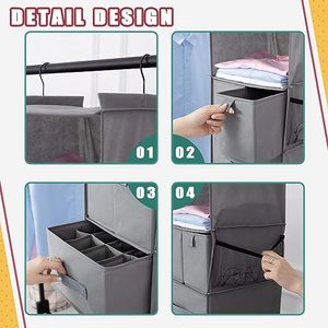 6-shelves <b>Hanging</b> Closet Organizer Foldable Closet Organizers Storage for <b>Wardrobe</b> - Product Image 6