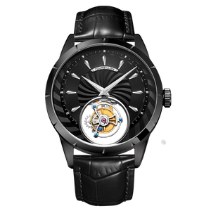 Montre mécanique de luxe pour homme avec tourbillon, cadran creux double face de 42,5 mm, cadran classique en spirale, verre saphir - Product Image 2