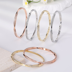 Pulsera de onda espiral trenzada Pulsera <span class=keywords><strong>Dyson</strong></span> apilada de alto nivel para niña Pulsera Mobius de color alto - Product Image 1