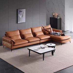 Divano in vera pelle <span class=keywords><strong>blu</strong></span> di fascia alta minimalista italiano importato <span class=keywords><strong>moderno</strong></span> <span class=keywords><strong>soggiorno</strong></span> con divano a forma di L - Product Image 2