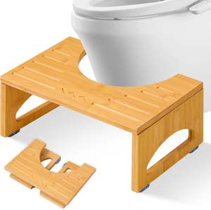 Tabouret de toilette en bambou écologique 7 "tabouret accroupi ergonomique antidérapant aide à la posture Portable salle de bain cadeau de bien-être - Product Image 1