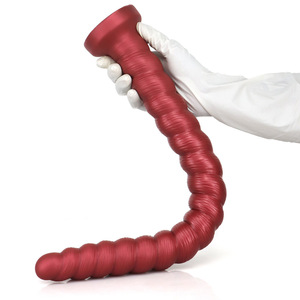 ねじれたラインの螺旋状テクスチャのソフトなバットプラグ、巨大なアナルプラグ、男女兼用の液体シリコン製SM自己満足器具 - Product Image 4