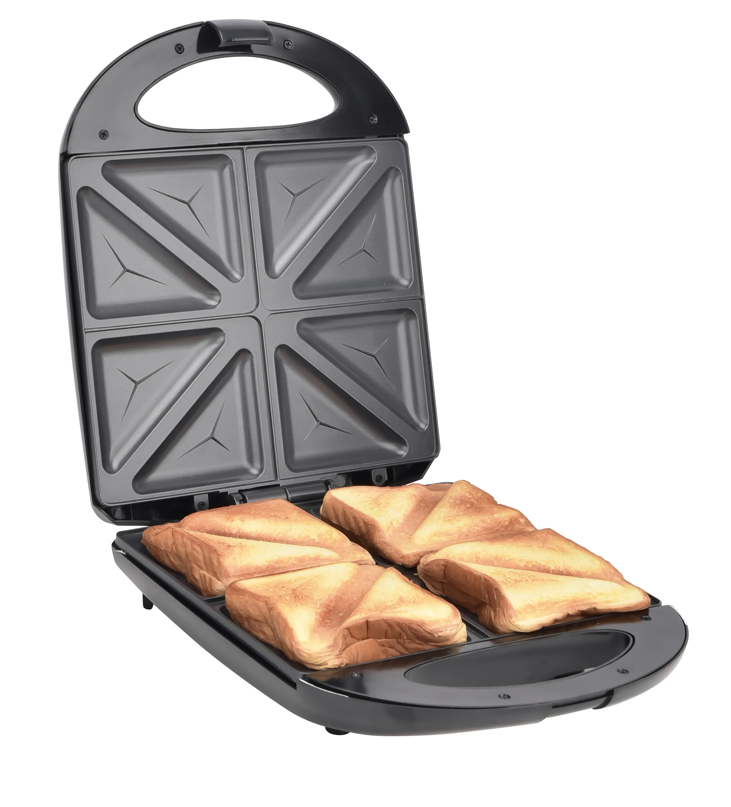4 dilim elektrikli sandviç makinesi/waffle makinesi/panini ızgara sabit plaka ile