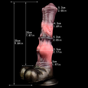 Dildo Penis kuda 9.8 inci oblong tebal pemijat masturbasi wanita pemijat Penis binatang seperti hidup silikon lunak dengan cangkir hisap Dildo - Product Image 6