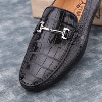 Sepatu Pria Kulit Buaya 100%, Hitam, Sepatu Bean Serbaguna, Sepatu Kasual, Tersedia, Harga Spesial