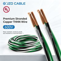 Cable JZD OEM ODM UL83 THHN THWN-2 600V 90 ℃   Cable Eléctrico de Cobre Trenzado con Aislamiento de Nylon y PVC para Cableado en Conductos