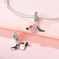 Vente en gros de breloques en argent sterling 925 Zircon café écouteurs dents bracelets collier accessoires pour la fabrication de bijoux cadeaux