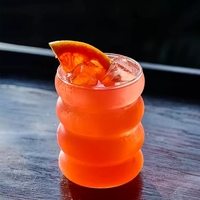 Vente en gros de gobelets en verre borosilicate soufflé à la main, réutilisables, créatifs, de 540 ml, pour boire