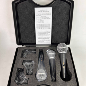 GAM-MIC58 Set <span class=keywords><strong>Profesional</strong></span> en Caja Portátil de Micrófono Dinámico con Cable XLR para Instrumentos Musicales, Batería, Canto, Actuación en Solitario, Cuerpo de Metal - Product Image 1