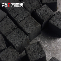 Charbon à chicha commercial en cubes de coque de noix de coco pure, fabriqué à la machine, faible teneur en cendres, longue durée, pour lounge
