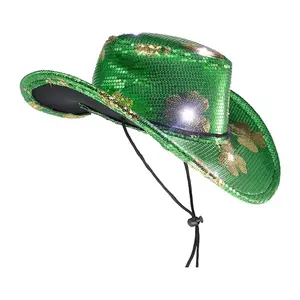 Western jazz high quality funny outdoor unique fashion lighted up christmas festival hats supplier for adults