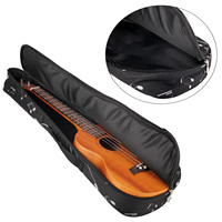 Tas Gig Ukulele Tebal Berlapis Khusus Pabrik dengan Tali Bahu yang Dapat Disesuaikan, Tas Ukulele Lembut untuk Instrumen Senar