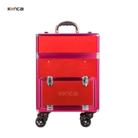 Trousse de Maquillage Professionnelle Grande et Durable à Roulettes pour Accessoires et Pinceaux – Valise de Voyage en Aluminium pour Cosmétiques et Articles de Beauté
