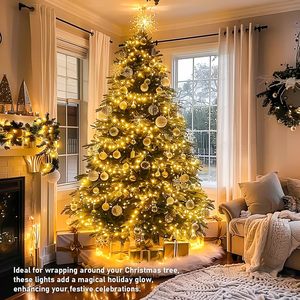 Guirlande lumineuse VANTUR 100M 600 LED avec télécommande, étanche IP44, blanc chaud, pour Noël, fêtes, intérieur/extérieur, mariage - Product Image 4