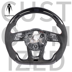 Volante Deportivo de Fibra de Carbono Real y Alcántara con Luces LED para Audi A5 B8 A7 Q3 S8 A3 8P R8 Tt S3 A6 C7 Rs3 A4 B8.5 C6 B9 - Product Image 2