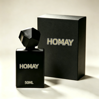 Botol Parfum Kaca Isi Ulang 50ml Mewah Grosir, Warna Hitam Matte, Bentuk Kotak, Tutup Ulir, Dilengkapi Sprayer