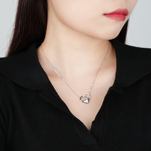 S925 sterling silver amore materno cuore <span class=keywords><strong>collana</strong></span> di zirconi per la festa della mamma - Product Image 4