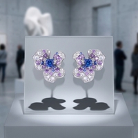 HUIYUE Großhandel 925 Silber Blaue Edelstein-Blumen-Ohrstecker Nischendesign Leichter Luxus Vielseitige Damen-Ohrstecker