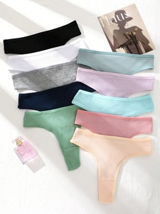 Paquete de 10 <span class=keywords><strong>Tangas</strong></span> de Mujer, Cómodas y Suaves, Sin Costuras, Acanaladas, Estilo Bikini, Ropa Interior Sexy para Primavera/Verano - Product Image 2