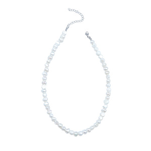 Collier de perles d'eau douce 3-5 mm ovales irrégulières, bijoux élégants de style classique pour femme - Product Image 5