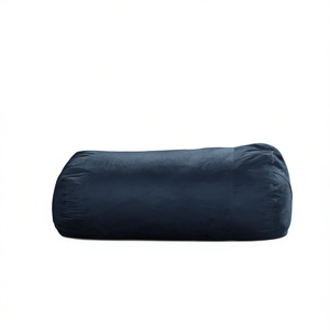 Divano a sacco cilindrico blu notte in pelle scamosciata da 6,5 piedi, moderno, monoposto, confortevole ed elegante per soggiorno - Product Image 1