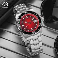 Montre de plongée automatique mécanique classique lumineuse en acier inoxydable pour hommes, étanche 200 m, personnalisable en gros pour entreprises