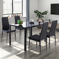 Nouvelle table à manger en verre trempé moderne et écologique avec chaises, ensemble de meubles pour la maison, petit appartement, hôtel, rectangulaire, 6 places