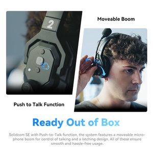 Auriculares Hollyland Solidcom SE Full Duplex de 1100 pies/350 m para Grabación de Video en <span class=keywords><strong>TV</strong></span> con Sistema de Intercomunicación PTT y Silenciador, Auriculares Inalámbricos de 2.4 GHz - Product Image 3