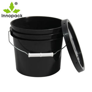 Cubo de plástico de 2 litros con tapa y Asa Cubo de plástico Paquete de pintura Cubo de plástico transparente - Product Image 2