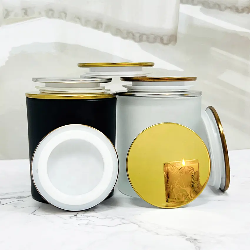 Luxury metal candle lid 70/80/85/90/100mm Stainless Steel Metal Candle Jar Lid Glass Storage jar Sealed lid Glass cup cover