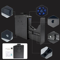 Coffre-fort pour arme à feu à 4 modes de déverrouillage : empreinte digitale, clavier, code, Bluetooth, accès rapide, antivol, glissière latérale, fixation murale, en acier, pour table de chevet