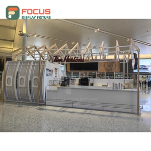 Vitrine à café autoportante avec étagères en verre pour zone de retrait et café commercial - Product Image 3