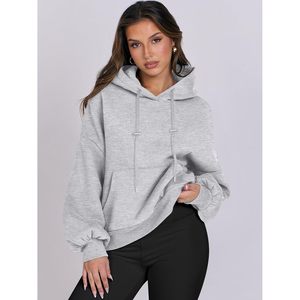 FOXA Womens Oversized Hoodie <b>Lantern</b> Sleeve Fleece Sweatshirt Loose Pullover With Pockets Fall Winter Clothes - Product Image 4