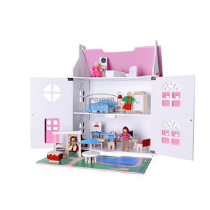 Grande <span class=keywords><strong>maison</strong></span> de poupée rose pour fille, <span class=keywords><strong>maison</strong></span> de poupée en <span class=keywords><strong>bois</strong></span>, <span class=keywords><strong>maison</strong></span> de poupée, cottage en <span class=keywords><strong>bois</strong></span> - Product Image 2