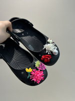 Sepatu Dekoratif Manik Akrilik Lepas Pasang dengan Berbagai Gaya, Hiasan Sepatu DIY, Bunga Sepatu
