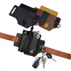 Sacoche de ceinture moderne en cuir véritable pour lampe torche et couteau, avec motif gaufré durable, idéale pour les cadeaux promotionnels - Product Image 1