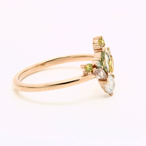 Anello da Donna Multicolore Sfumato Ispirato alla Foresta Verde, Elegante Gioiello Regolabile in Rame - Product Image 2