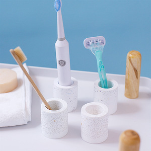 Popular Double-Tier Terrazzo Electric Toothbrush <b>Holder</b> Wall-Mounted Folding Modern Metal Design for Kitchen Use <b>Pot</b> - Product Image 2