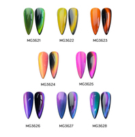 10-20um Profesional 12D Orange Cat Eye Nail Powder Pigmen Magnetik Chameleon untuk Cat Kuku Gel
